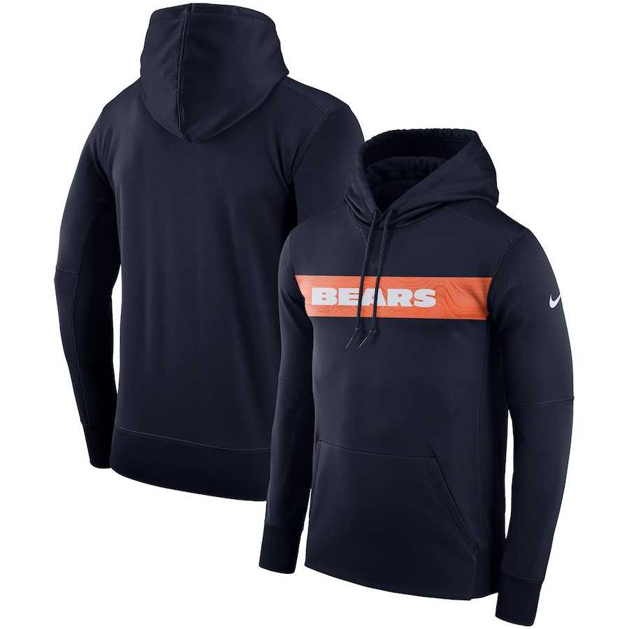Men's Chicago Bears Nike Sideline Team Performance Pullover Hoodie Navy,We sell and wholesale Men's Chicago Bears Nike Sideline Team Performance Pullover Hoodie Navy on line form chian!